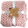 Image de Plaid grosse maille Chunky - L. 150 x l. 120 cm - Rose