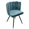 Image de Chaise design effet velours Ariel - Bleu canard