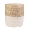 Image de 3S. x Home Pouf Blanc et bois BARBARA