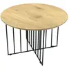 Image de Table basse industrielle bois et métal Maverick - Diam. 70 x H. 45 cm - Noir
