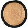 Image de Tapis rond en jute design bicolore Sophie - Diam. 120 cm - Noir