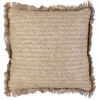 Image de Coussin design bord de mer en jute avec franges - 40x40cm - Beige