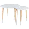 Image de The home deco factory Table gigogne ronde - Blanc bleu