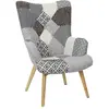 Image de Fauteuil de salon design patchwork Helsinki - Gris