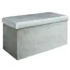 Image de Coffre banc pliable design velours Giulia - L. 76 x H. 38 cm - Gris