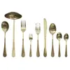 Image de Ménagère 39 Pièces en Inox Brossée 25cm Or