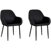 Image de Fauteuil Giulia - Lot de 2 en velours côtelé noir