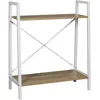 Image de Etagère à 2 planches en bois et métal - L. 60 x H. 70 cm. - Blanc