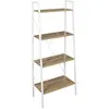 Image de Etagère large à 4 planches en bois et métal - L. 60 x H. 148 cm. - Blanc