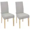 Image de MES 2 Chaises Tissu Gris Clair