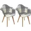 Image de the_home_deco_factory Fauteuil scandinave Patchwork - Gris