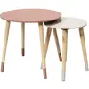 Image de The home deco factory lot de 2 tables gigognes scandinaves - Rose