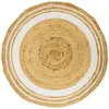 Image de Tapis Rond Déco en Jute Limo 90cm Blanc
