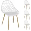 Image de Mes Lot de 4 chaises de jardin - Blanc et naturel