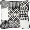 Image de Coussin patchwork blanc noir déhoussable 40x40 cm