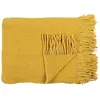 Image de Plaid Chenille Franges 120x150cm Moutarde