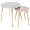 Image de The home deco factory table d'appoint gigogne ronde - Rouge noir blanc