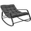 Image de The home deco factory Fauteuil Miamii de jardin - Gris noir