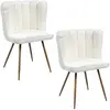 Image de Lot de 2 chaises design effet bouclette Ariel - Blanc