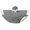 Image de Plaid Poncho à Capuche Sherpa 100x150cm Gris Foncé