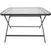 Image de Table de jardin en métal et verre trempé Formentera 110 x 70 cm gris.