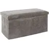 Image de The home deco factory Pouf-coffre velours - Taupe