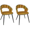 Image de Lot de 2 chaises repas 62x54x83 cm en velours moutarde - TREZI
