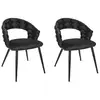 Image de Lot de 2 chaises repas 62x54x83 cm en velours noir - TREZI