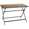 Image de Table pliable en métal anthracite et effet bois Barcelone 110 x 70 cm.