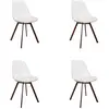 Image de Lot de 4 chaises transparentes avec coussin côtelé 52x46x82 cm écru