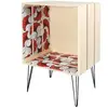 Image de Bout de canapé ethnique en Bois et Métal - L.40xH.60 cm - Rouge