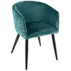 Image de Fauteuil en velours Marlo - Bleu canard
