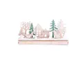 Image de Décoration de Noël à poser en bois maison Forest Deco - Beige et vert