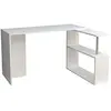 Image de Bureau en forme de L avec étagères de rangement L.130 cm - Blanc