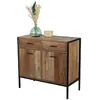 Image de Commode Riverside - 2 tiroirs et 2 portes - Largeur 84 cm - Métal et Bois