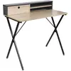 Image de Bureau en Acier et MDF avec Tiroir et Niches de rangement - Noir