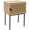 Image de Table de chevet en cannage 1 porte en Bois et métal - Marron