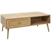 Image de Table basse avec 1 tiroir, en cannage et panneaux de particules