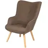 Image de Fauteuil Noor avec pieds en bois - Taupe