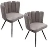 Image de Lot de 2 Chaises design effet velours Ariel - Gris
