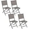 Image de Lot de 4 Chaises de jardin pliantes Essentia - Gris wengé et marron tonka