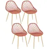 Image de Lot de 4 chaises d'extérieur Malaga en polypropylène - Terracotta