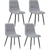 Image de Lot de 4 chaises Sirac effet velours - Gris clair