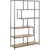 Image de Bibliothèque en MDF et métal avec 6 niches de rangement - Noir et Beige