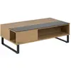 Image de Table basse en verre et MDF avec plateau relevable - Noir