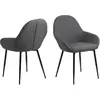 Image de Lot de 2 Chaises de salle à manger avec accoudoirs - Noir et Gris
