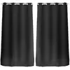 Image de Lot de 2 Rideaux unis occultants avec oeillets - 140 x 240 cm - Noir