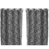 Image de Lot de 2 Rideaux Folha au tissage jacquard - 140 x 260 cm - Noir et Blanc