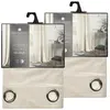 Image de Lot de 2 Rideaux occultants en polyester effet velours - Ivoire - 140 x 260 cm