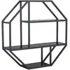 Image de Etagère murale hexagonale en MDF et métal - Noir